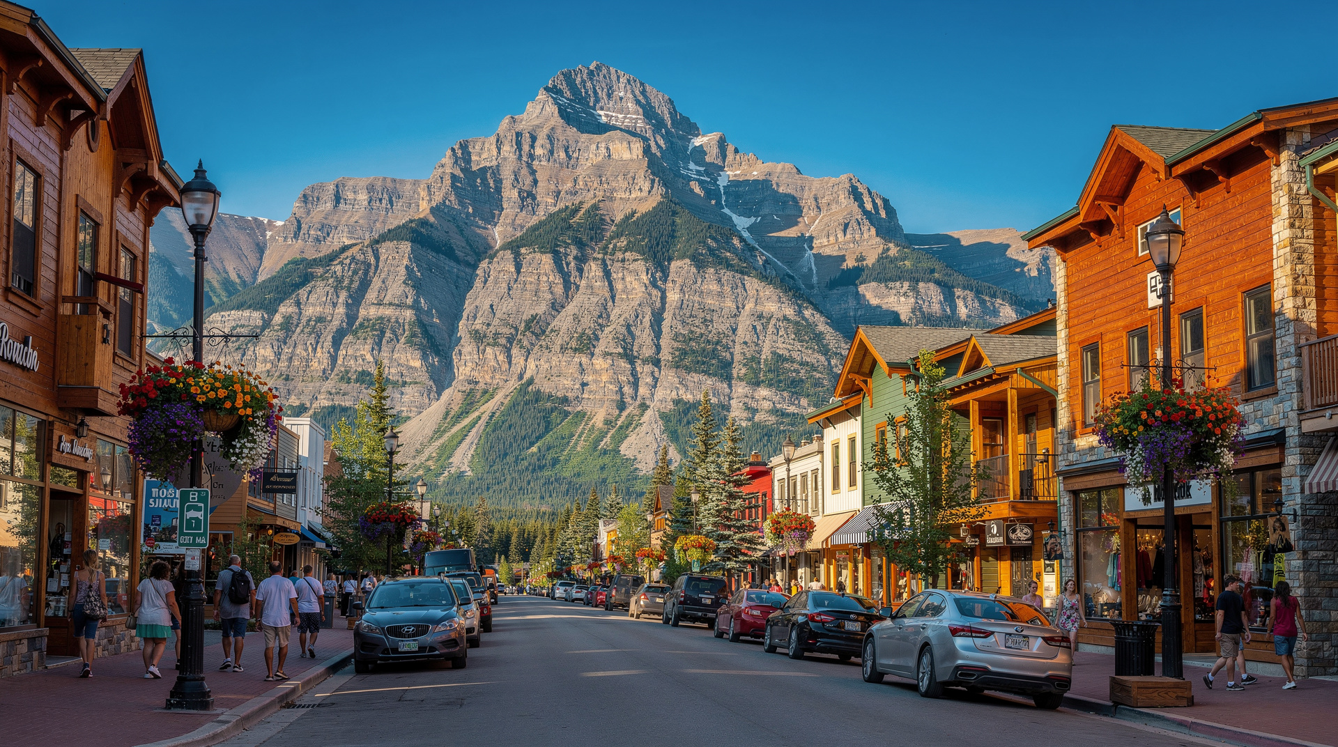 Banff townsite beneath the Cascade Mountain.