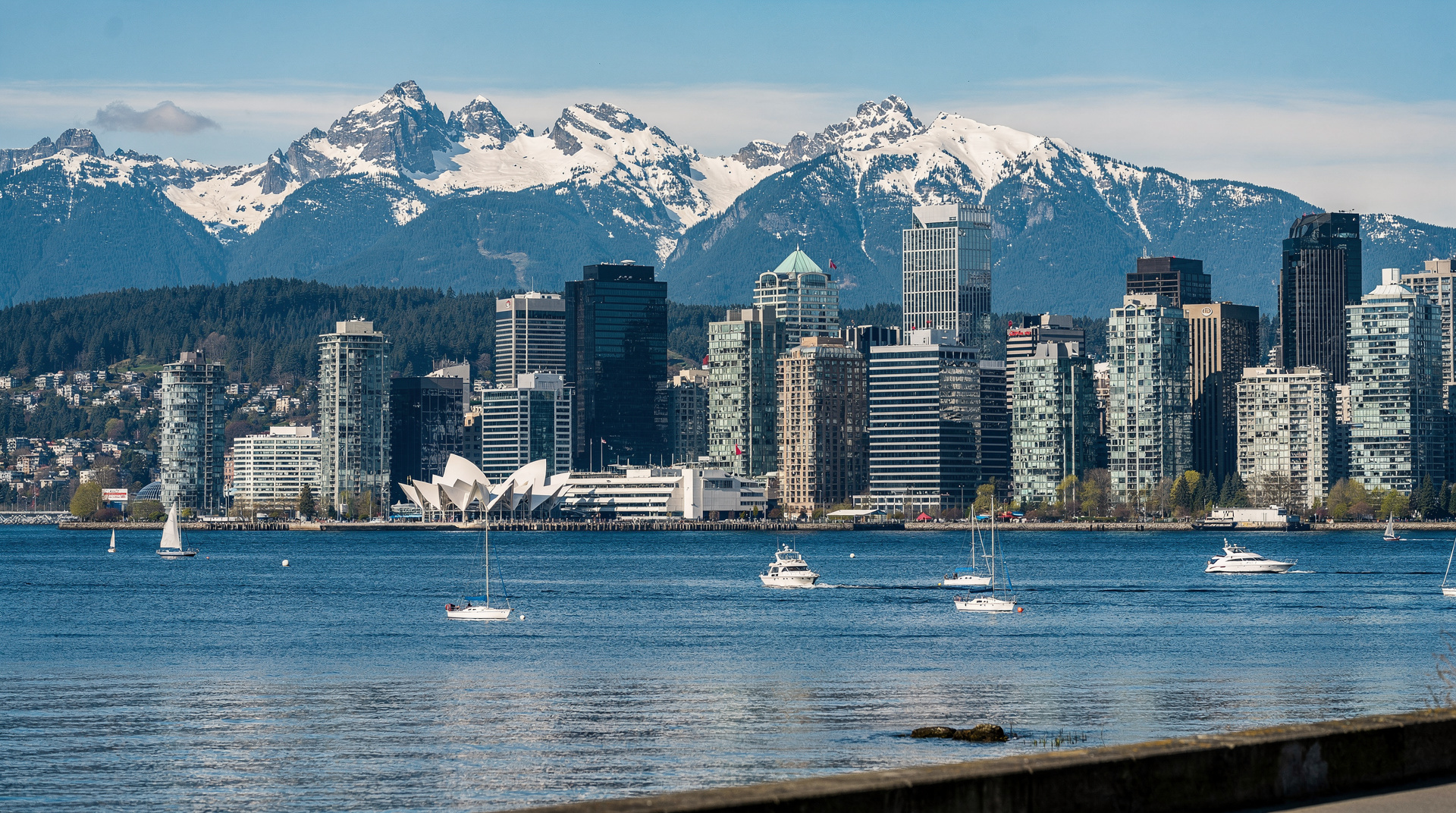 Vancouver skyline with the North Shore mountains.